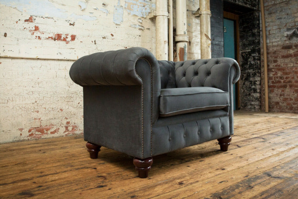 Chesterfield design armchair couch upholstery luxury textile armchairs 1-seater single-seater