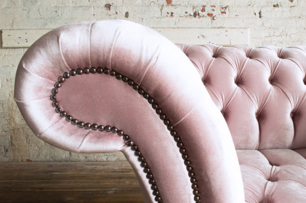 Armchair Upholstery Furniture Chesterfield Pink Couch Textile Leather Fabric Sofa Single Seater