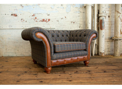 Armchair Couch Upholstery Sofa Textile Chesterfield Couches 1.5 Seater Single Seater Brown