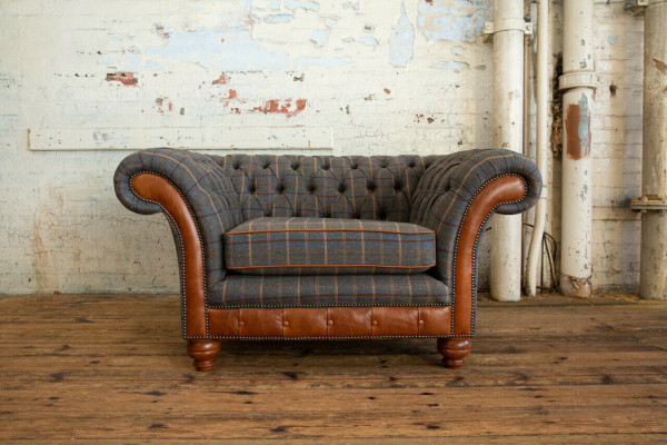 Armchair Couch Upholstery Sofa Textile Chesterfield Couches 1.5 Seater Single Seater Brown