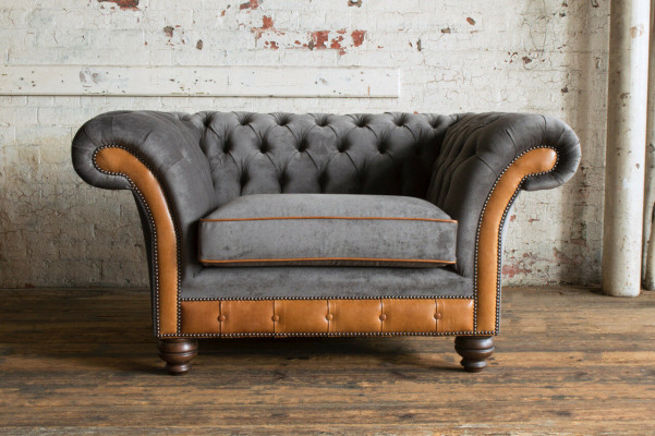 Single-seater armchair TV club couch sofa Chesterfield original England furniture new