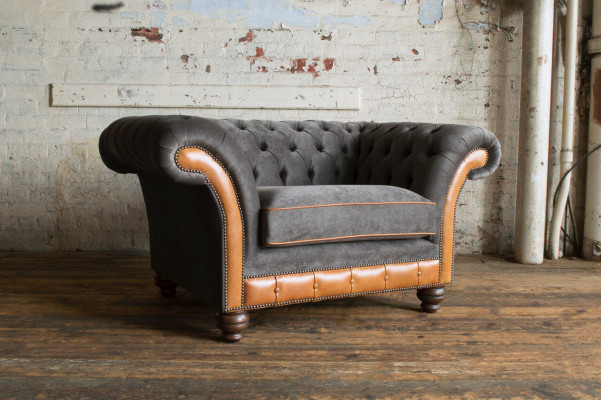 Single-seater armchair TV club couch sofa Chesterfield original England furniture new