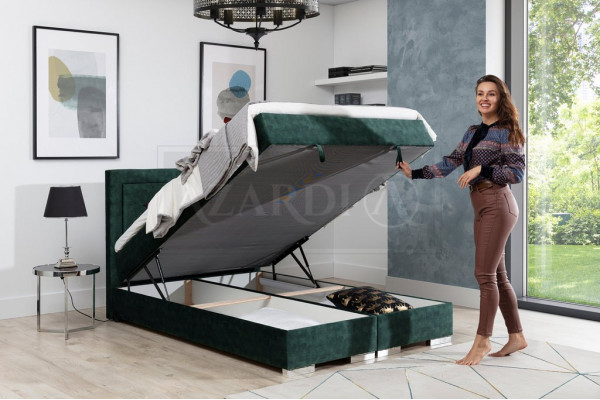 Heavenly box spring bed double bed with mattress and topper green beds