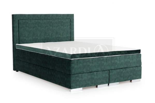 Heavenly box spring bed double bed with mattress and topper green beds