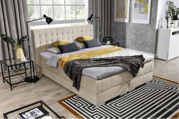 Chesterfield Design Bed Textile Velvet Upholstery Velvet Hotel Beds Bedroom New