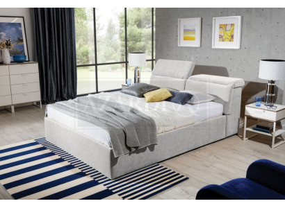 White 180x200 Bed Bedroom Beds Textile Leather Hotel Luxury Upholstery Big