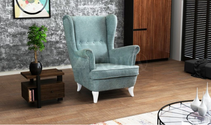 Wing chair, armchair, TV design, upholstered sofa, couch, chesterfield, textile furniture