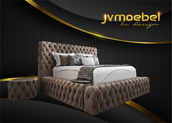 Bed 2x Nightstand 3-piece Bedroom Set Design Furniture Modern Luxury Beds New