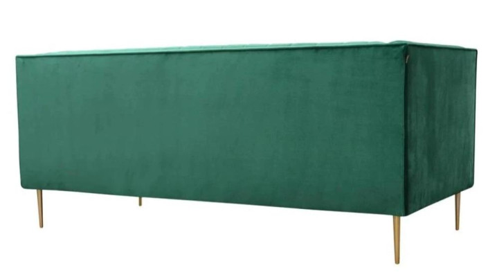 Luxury Green Chesterfield Three-Seater Upholstery Furniture Hotel Living Room Practice Velvet