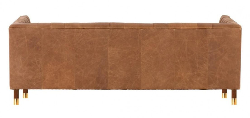 Chesterfield Sofa Three-Seater Brown XXL Big Furniture Leather Living Room Modern New