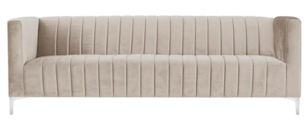 Beige three-seater fabric living room design couches upholstered sofa sofas textile couch