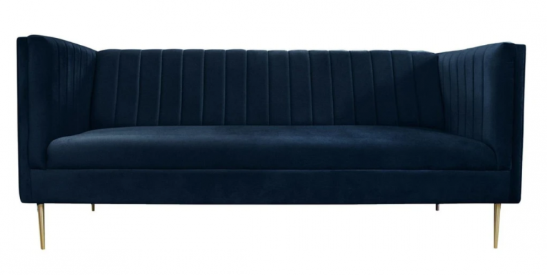 Two-seater sofa, sofas, fabric, navy blue, textile, living room, design, couches, upholstery