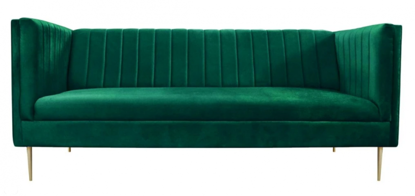 Two-seater sofa sofas green fabric couches upholstery living room design luxury textile