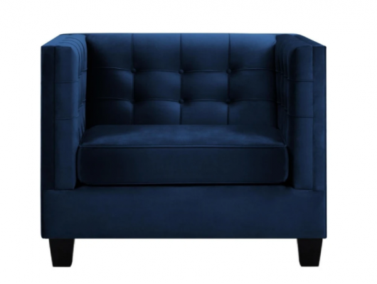 Blue Chesterfield Armchair Living Room Textile Fabric Blue Creative Furniture Modern