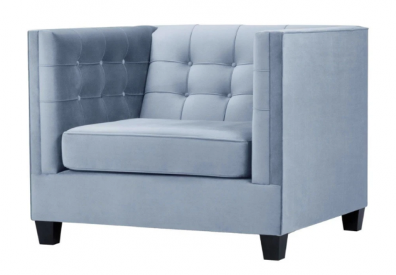 Blue Chesterfield armchair living room fabric textile creative furniture modern