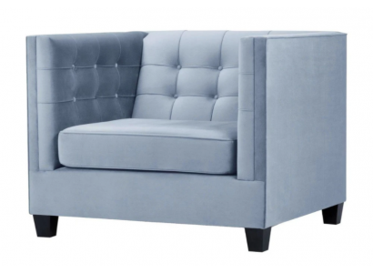 Blue Chesterfield armchair living room fabric textile creative furniture modern