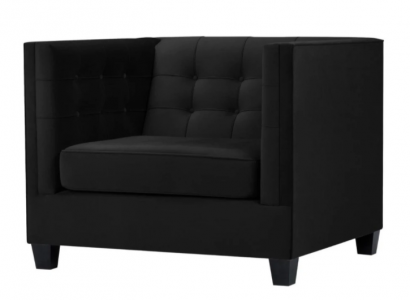 Chesterfield Armchair Creative Furniture Textile Fabric Black New Living Room
