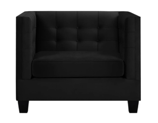 Chesterfield Armchair Creative Furniture Textile Fabric Black New Living Room