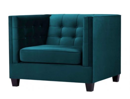 Chesterfield armchair, fabric, sea green, creative furniture, new, living room.