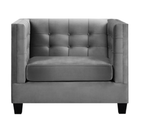 Chesterfield Armchair Textile Fabric Gray New Living Room Modern Creative