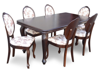 Armchair Dining Table Wood Dining Room Set + 6x Chair Set Chairs 7-Piece New
