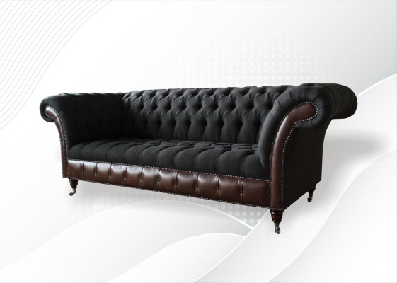 Chesterfield black living room fabric design couches upholstery sofa new leather sofa