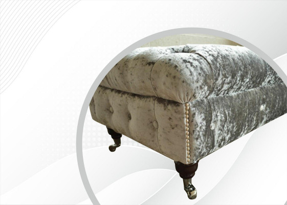 Chesterfield Upholstered Ottoman Grey Fabric Living Room Design Upholstered Sofa New Textile