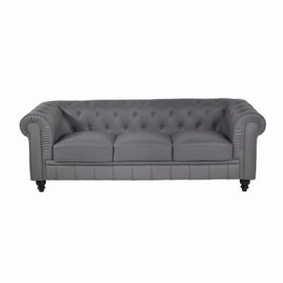 Gray Chesterfield Couch Office Sofa Reception Sofas Leather Textile New jvmoebel ®