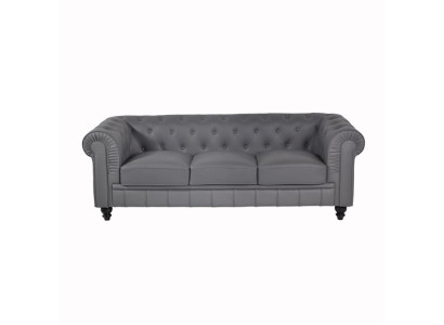 Gray Chesterfield Couch Office Sofa Reception Sofas Leather Textile New jvmoebel ®
