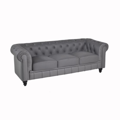 Gray Chesterfield Couch Office Sofa Reception Sofas Leather Textile New jvmoebel ®