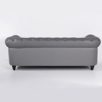 Gray Chesterfield Couch Office Sofa Reception Sofas Leather Textile New jvmoebel ®