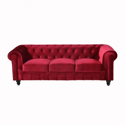 jvmoebel ® - Leather Sofa Couch - Red Upholstery Three-Seater Couch Set 3 Seater New