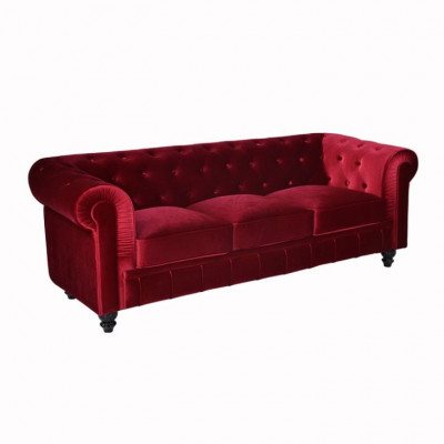 jvmoebel ® - Leather Sofa Couch - Red Upholstery Three-Seater Couch Set 3 Seater New