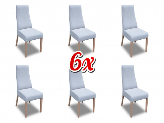 Group Set Living Room Real Wood Dining Room Set Velvet Upholstery Fabric Chair 6x Chairs