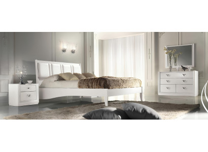 Bedroom bed nightstand dresser mirror set group wood luxury set 5-piece