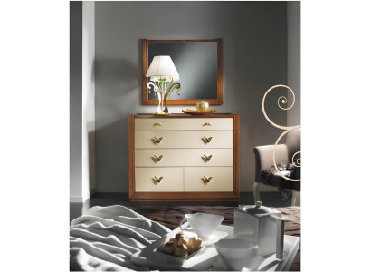 Dresser Mirror Garniture Console Dressers Wood Cabinets Console Italy Set 2-piece.