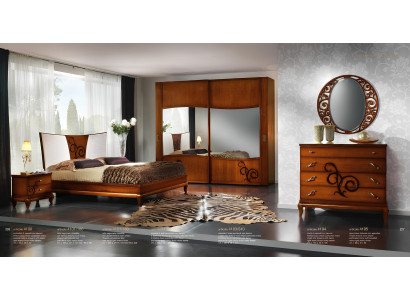 Bedroom bed nightstand wardrobe dresser mirror luxury new set 6-piece.