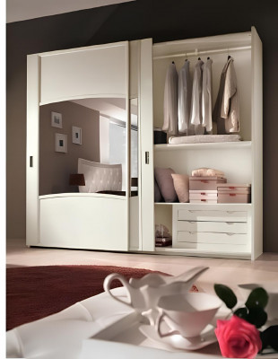 Luxury wardrobe with sliding doors bedroom closet cabinets wood design