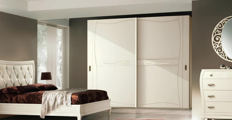 Luxury wardrobe with sliding doors bedroom cabinet cupboards wood design