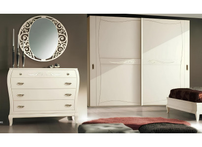 Dresser Mirror Dressers Cabinet Shelf Console Furniture Wooden Cabinet Italy Set 2-piece.