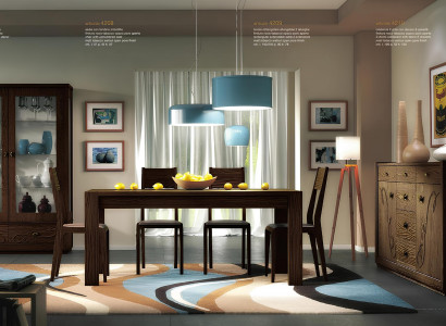 Dining group set 7-piece. Dining room dining table chair sideboard display cabinet table tables wood.
