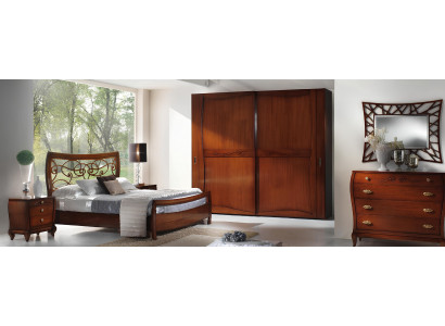 Luxury Set Bedroom Bed Nightstand Wardrobe Dresser Mirror New 6-piece