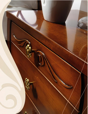 Luxury Set Bedroom Bed Nightstand Wardrobe Dresser Mirror New 6-piece