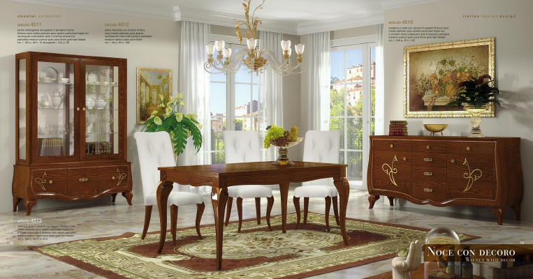 Dining room dining table chair sideboard display cabinet set dining wood suite new set 7-piece.