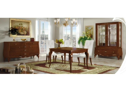 Dining room set dining table chair sideboard display cabinet table tables group set 7-piece.