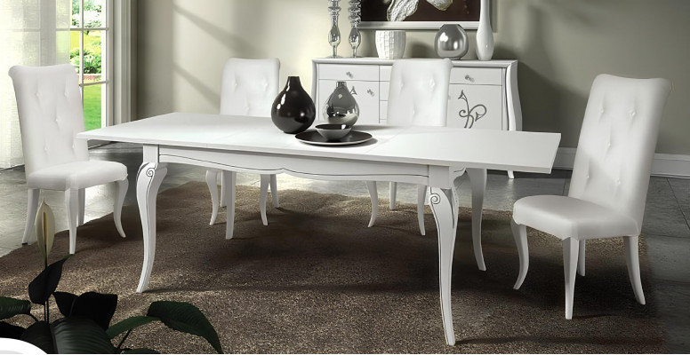 Extendable dining table XXL tables modern wood dining room design white new