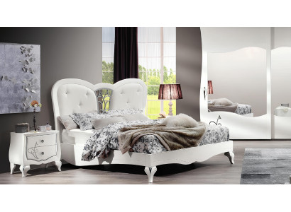 Bedroom Bed Nightstand Beds Wood Design Bed Frame Suite New 3-piece Set