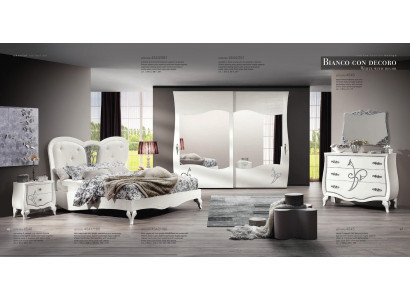 Bedroom bed nightstand wardrobe dresser mirror new 6-piece luxury set