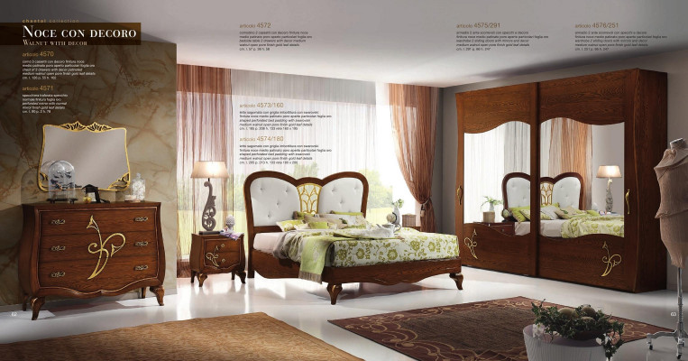 Bedroom bed nightstand wardrobe dresser mirror new luxury set 6-piece