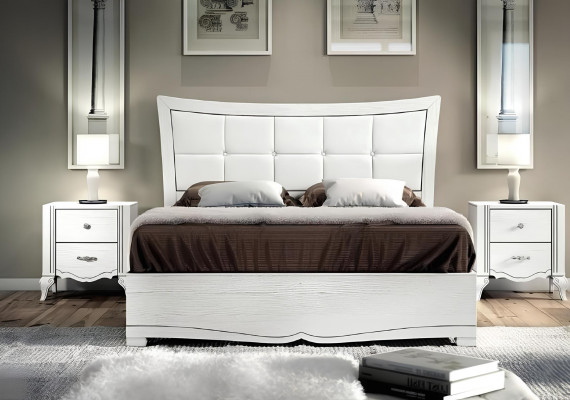 Double bed, beds, bed, upholstery, wood, designer double bed frame, white, bed frames